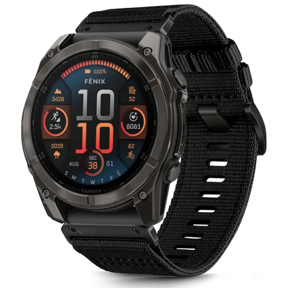 Cinturino Techsuit W070 per Garmin Watch Fenix Series, 26mm, Nero - immagine 1