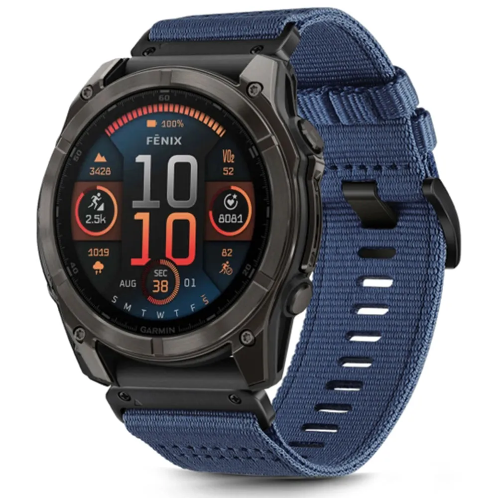 Cinturino Techsuit W070 per Garmin Instinct / Approach / Fenix Watch Series, 20mm, Blu Navy - immagine 1