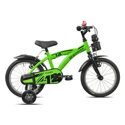 Mountain Bike acciaio ( 1 vel ) 14" con rotelle BIMBO Green Black Glossy 26L9700V - immagine 1