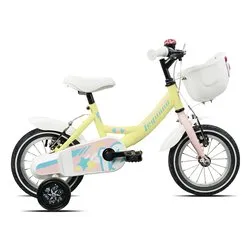 Mountain Bike acciaio ( 1 vel ) 12" con rotelle BIMBA Yellow Pink Matt 26L9900DG - immagine 1