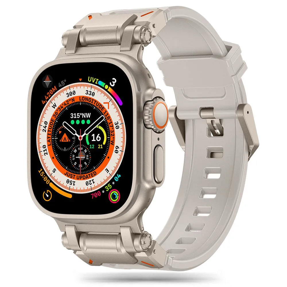 Cinturino Techsuit W064 per Apple Watch 49mm / 46mm / 45mm / 44mm / 42mm Series, Argento - immagine 1