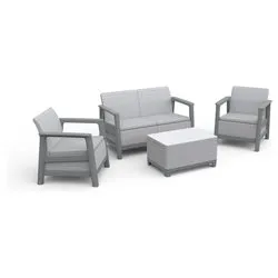 Set da esterno polipropilene SCANDI 4 posti Ash grey e Storm grey 264037 - immagine 1