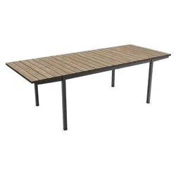 Tavolo da esterno polipropilene PORTO Allungabile Black e Ashwood (153-229x90x75,4cm) 270946 - immagine 1