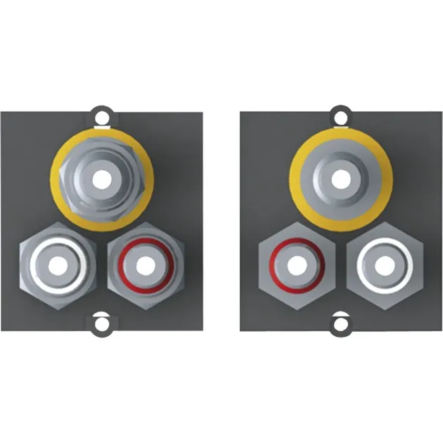 917.026 presa energia 3 x RCA Nero, Modulo - immagine 1