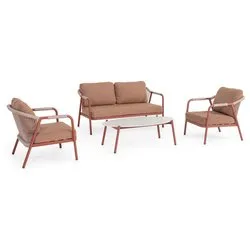 Set da esterno alluminio, poliestere MIRAVET 4 posti Rame 0666136 - immagine 1