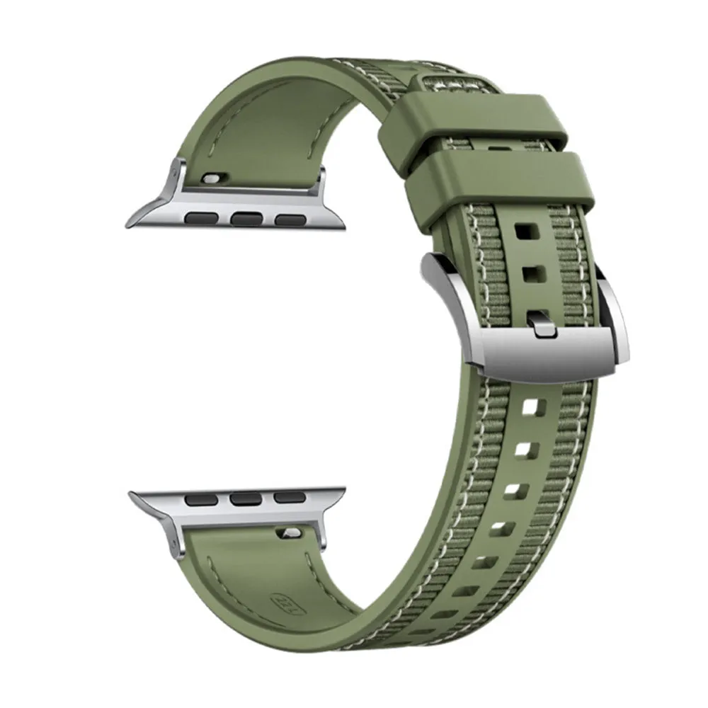 Cinturino Techsuit W051 per Apple Watch 49mm / 46mm / 45mm / 44mm / 42mm Series, Verde - immagine 1