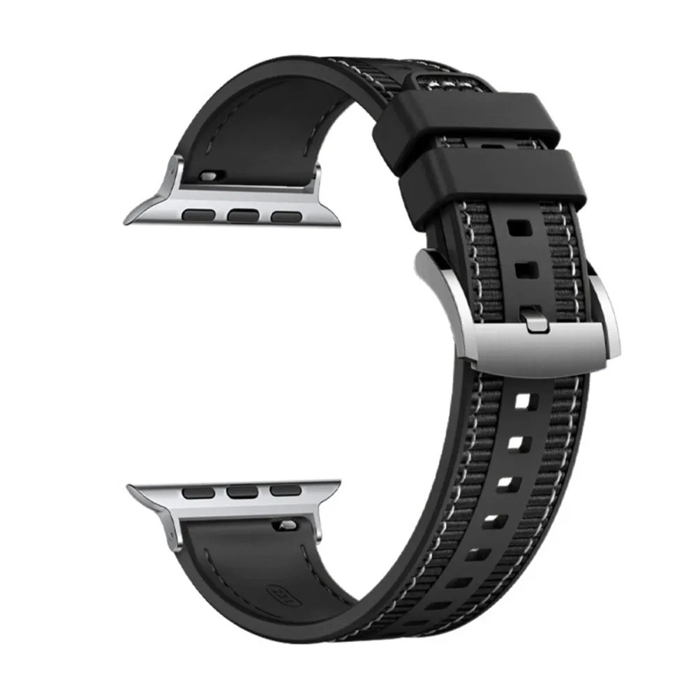Cinturino Techsuit W051 per Apple Watch 42mm / 41mm / 40mm / 38mm Series, Nero - immagine 1