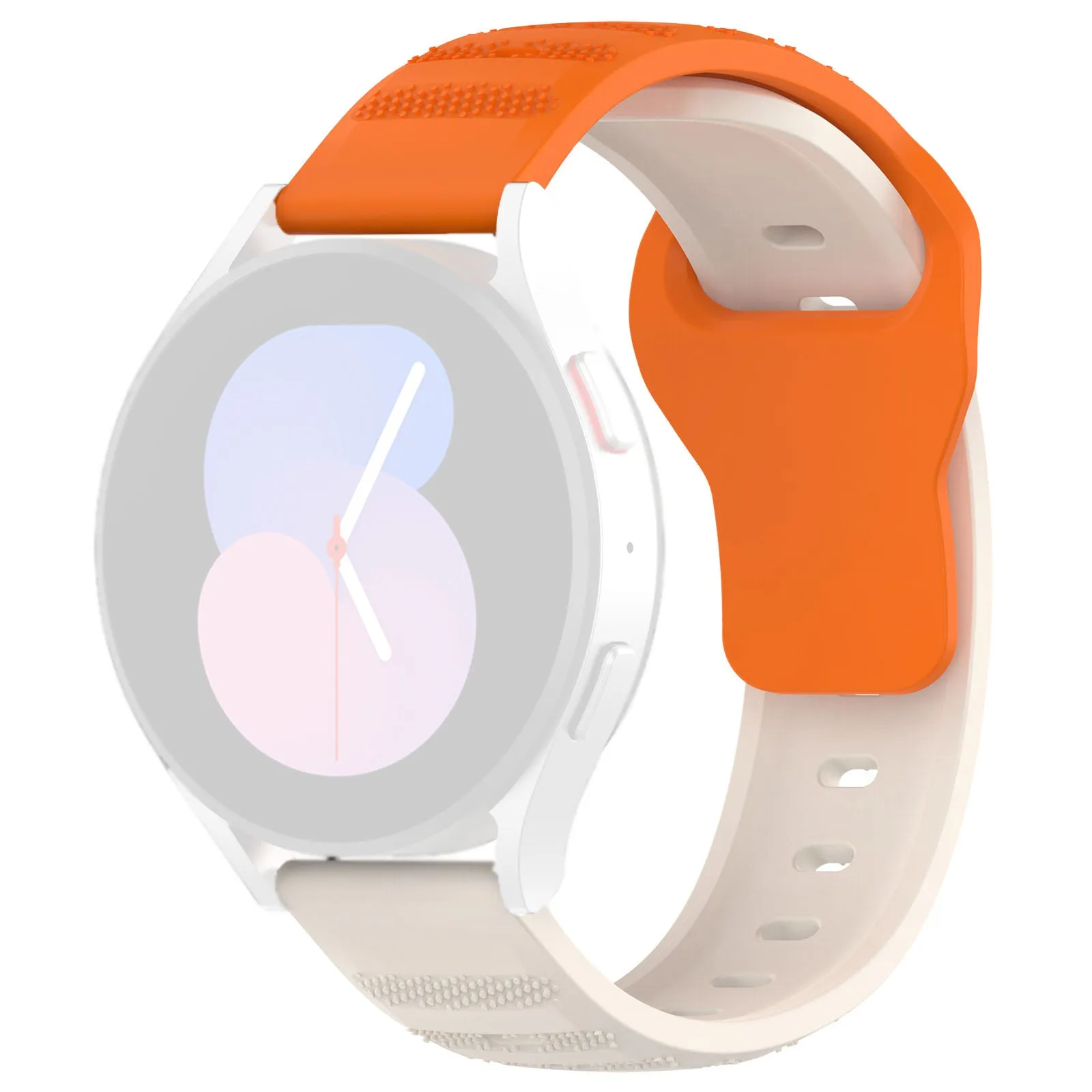 Cinturino Techsuit W050 per Huawei Watch / Xiaomi Watch Series, 22mm, Arancione Beige - immagine 1