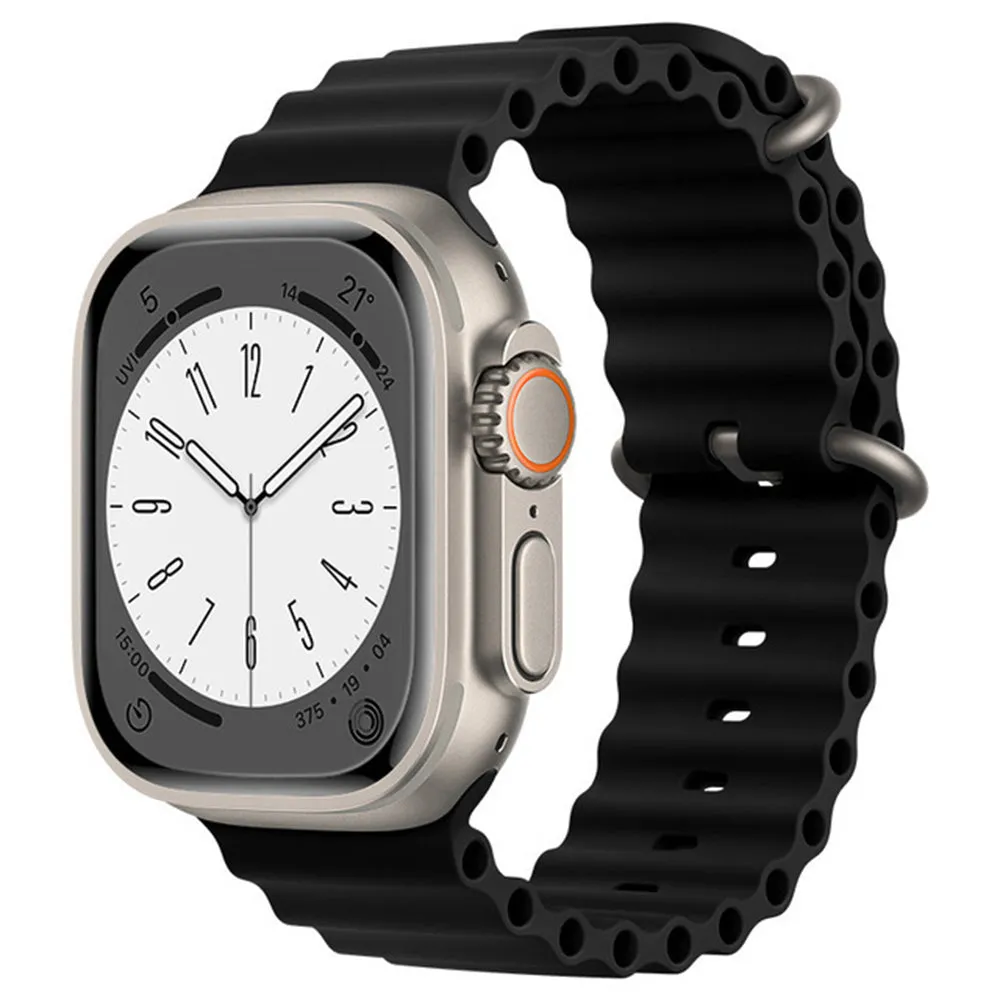 Cinturino Techsuit W038 per Apple Watch 49mm / 46mm / 45mm / 44mm / 42mm Series, Nero - immagine 1