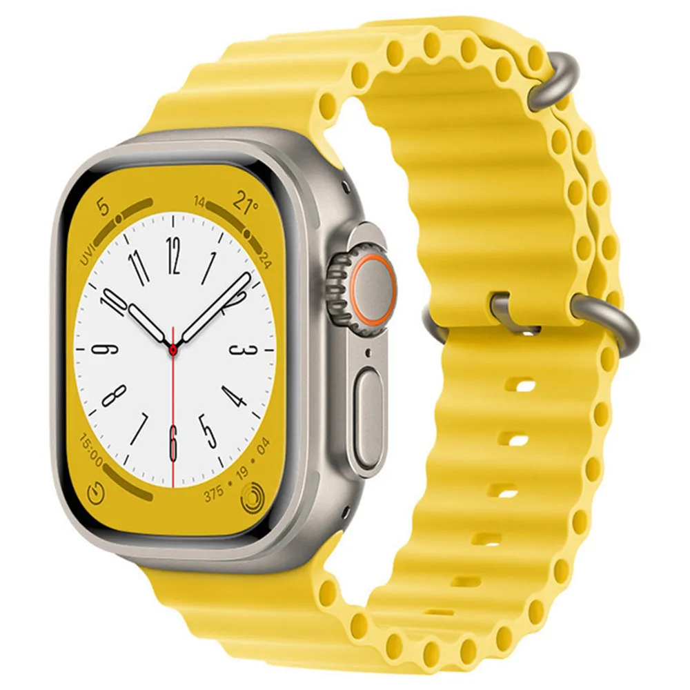 Cinturino Techsuit W038 per Apple Watch 42mm / 41mm / 40mm / 38mm Series, Giallo - immagine 1