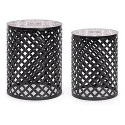 Set tavolini esterno ceramica MYKONOS 0805088 - immagine 1