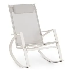 Sedia a dondolo acciaio ERCOLANO Bianco e Grigio 0805786 - immagine 1