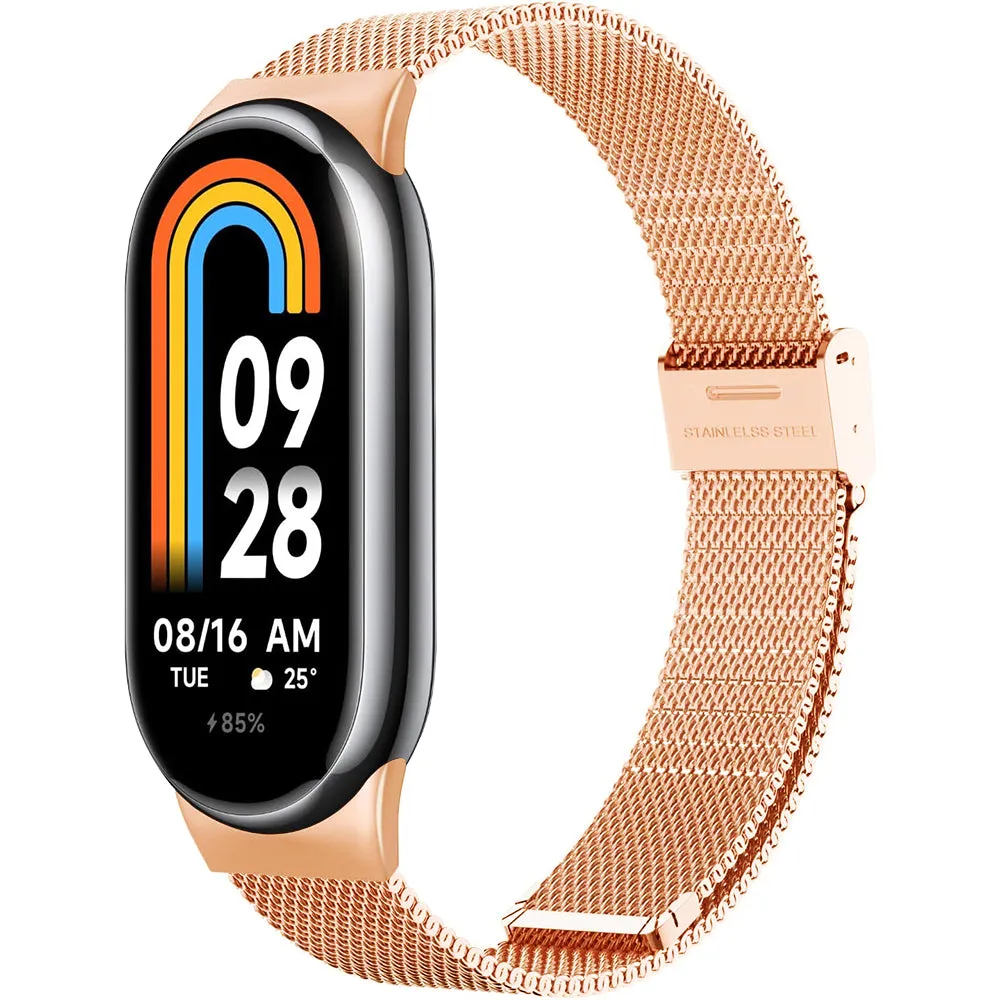 Cinturino Techsuit W022 per Xiaomi Smart Band 9 / 8, 15mm, Rosa Dorato - immagine 1