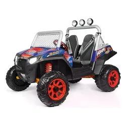 Auto elettrica Polaris 2 posti RZR 900 XP 24V 8Ah Lithium (127x90cm) Nero e Blu IG0D0554 - immagine 1