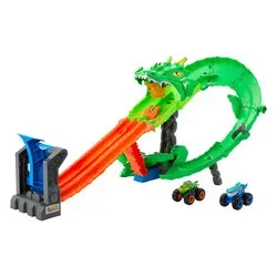 Playset Demolizioni del Drago HOT WHEELS MONSTER TRUCKS JFR06 - immagine 1