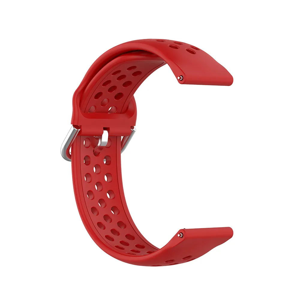 Cinturino Techsuit W004 per Samsung Galaxy Watch / Huawei Watch Series, 20mm, Rosso - immagine 1