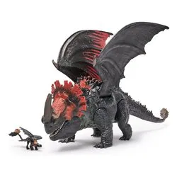 Drago Morte Rossa Furia Divoratrice con mini drago Sdentato (28cm) DRAGON 6072650 - immagine 1