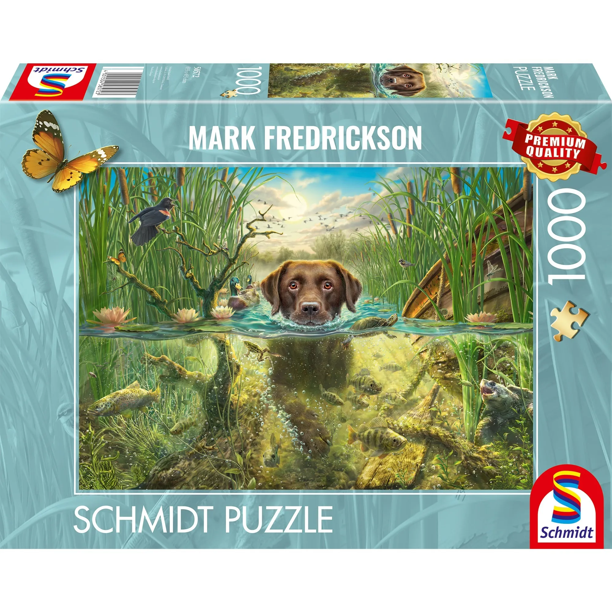 Mark Fredrickson: Amore per i cani - labrador marrone nell''acqua fresca, Puzzle - immagine 1