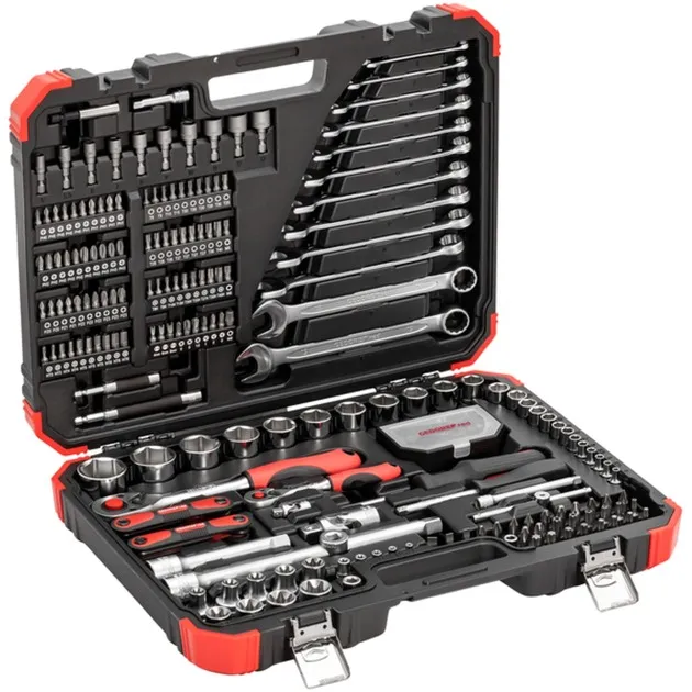 Set di chiavi a bussola rosso 1/4" + 1/2", 232 pezzi, Set di strumenti - immagine 1