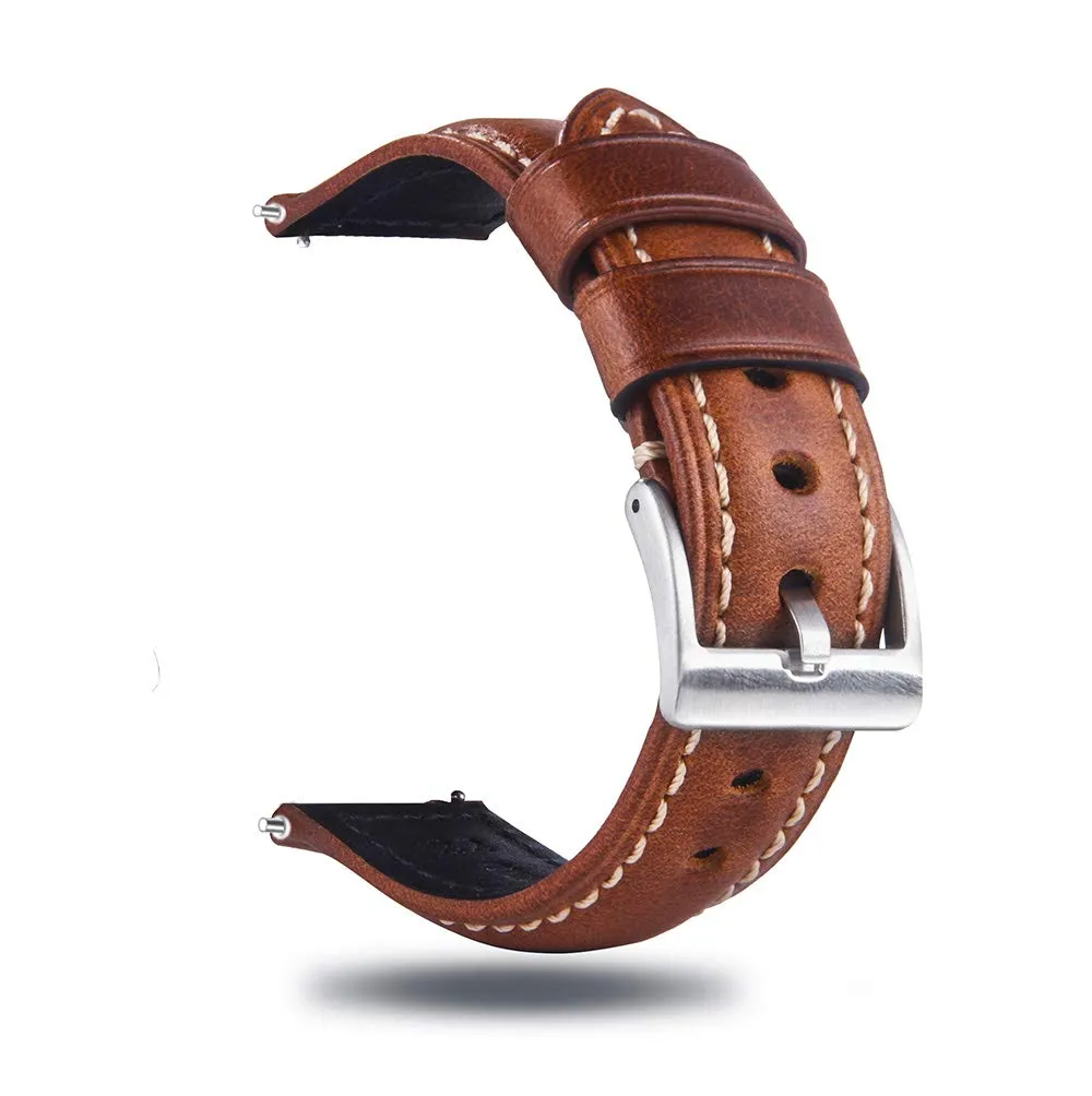 Berfine Cinturini per Orologi in Pelle Uomo Donna, Sgancio Rapido, Stile Vintage, 18mm 20mm 22mm 24mm 26mm - immagine 1