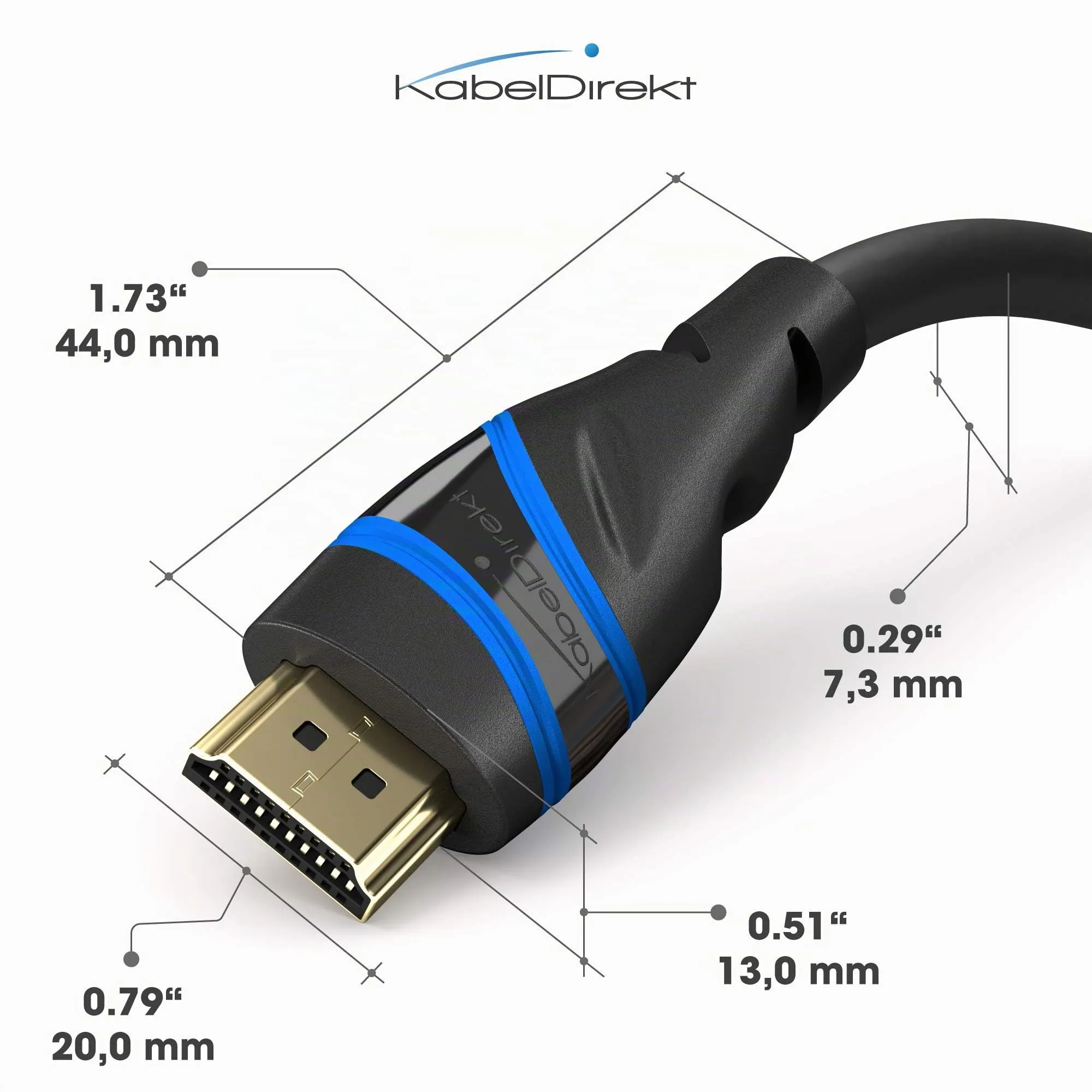 KabelDirekt – Cavo HDMI 2.1 10K & 8K – 1,5m, Nero-Blu, certificato - immagine 5