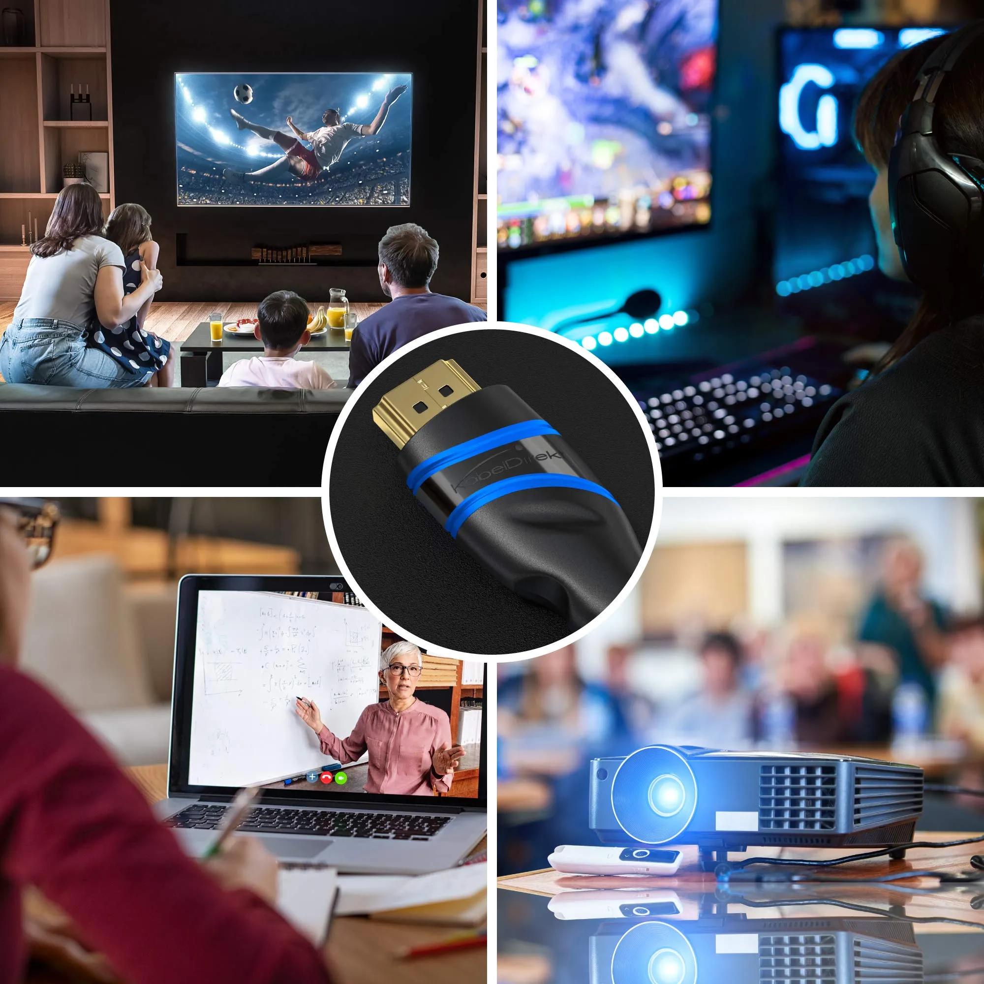 KabelDirekt – Cavo HDMI 2.1 10K & 8K – 1m, Nero-Blu, certificato - immagine 3