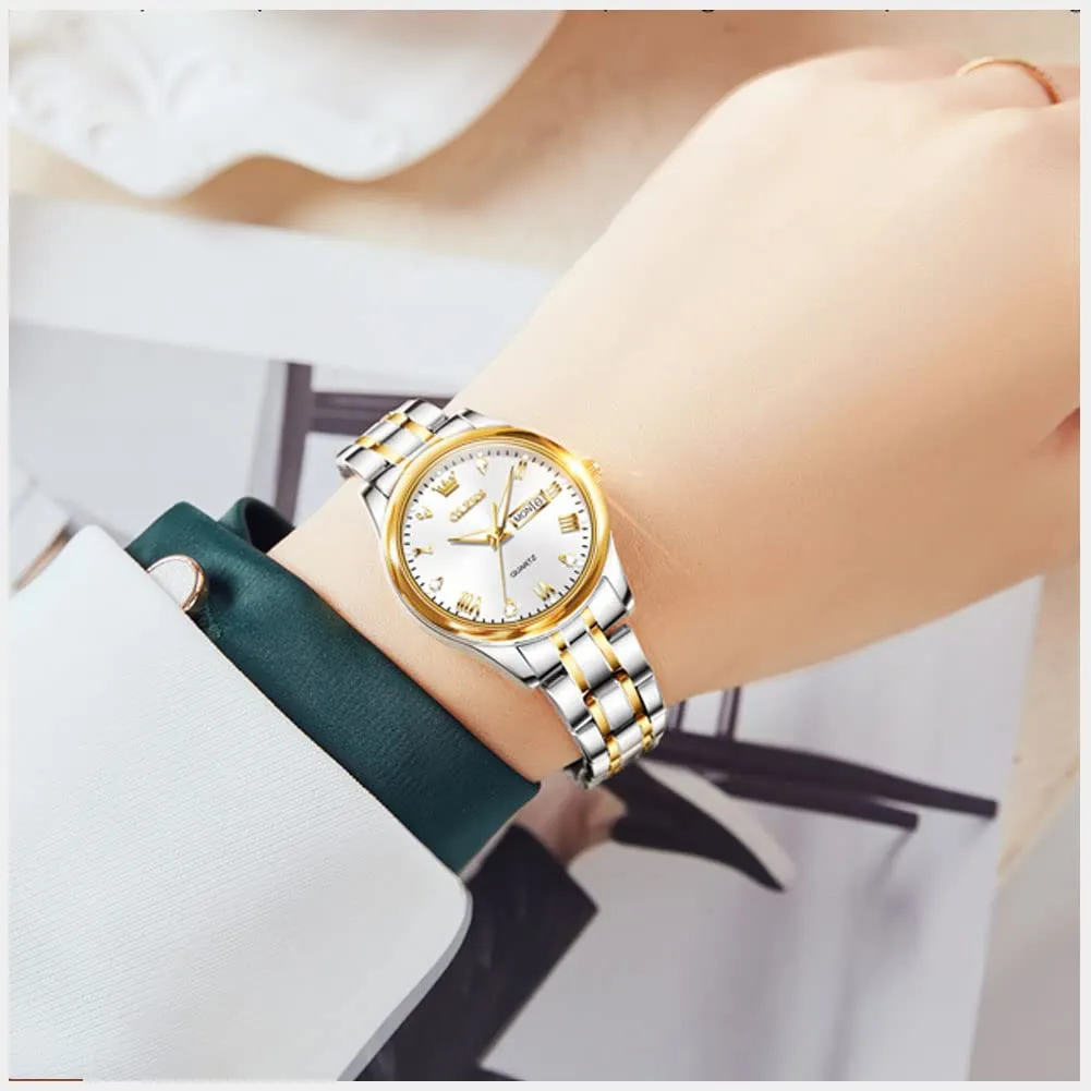 Raitown Orologio da Donna Analogico al Quarzo Luminescente Moda in Acciaio Inossidabile Orologi R5563L - immagine 7