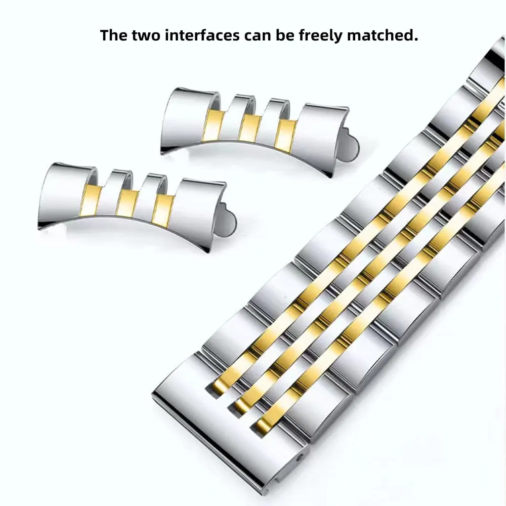 FOUUA Cinturino per Orologio in Acciaio Inossidabile con Estremità Dritta e Curva Cinturino per Orologio in Metallo Solido Premium 16mm 18mm 19mm 20mm 22mm per Uomo Donna - immagine 4