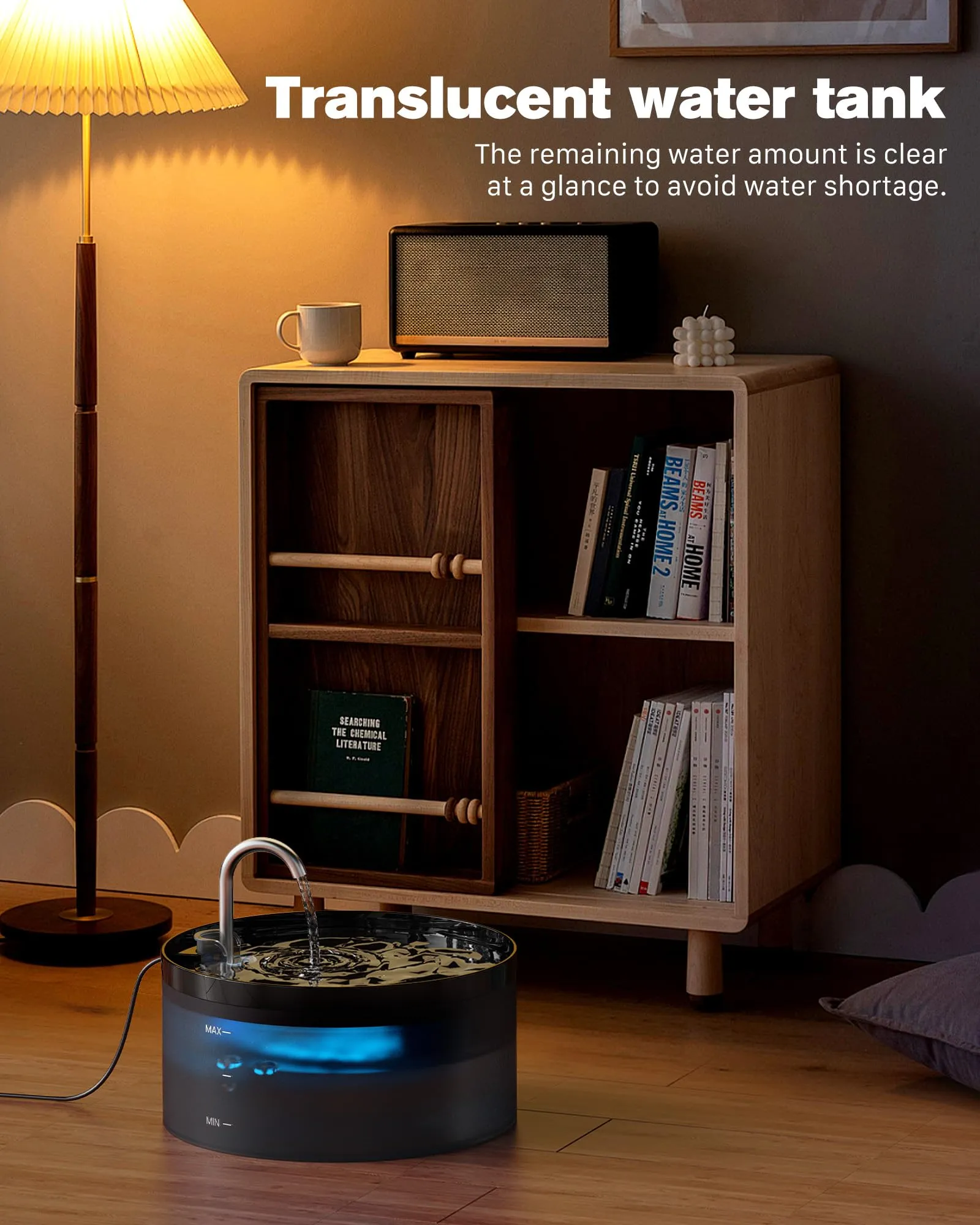Fontanella per Gatti: 3.2L Fontana per Gatti automatico - Fontanella per Gattini silenziosa - Fontanelle Gatto con Luce LED - Filtrazione dell'acqua Fresca - immagine 3