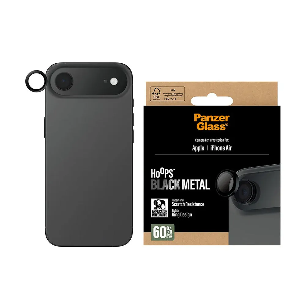 Pellicola Protettiva Posteriore PanzerGlass Hoops per Apple iPhone 17 Air, Vetro Temperato, Nero - immagine 1