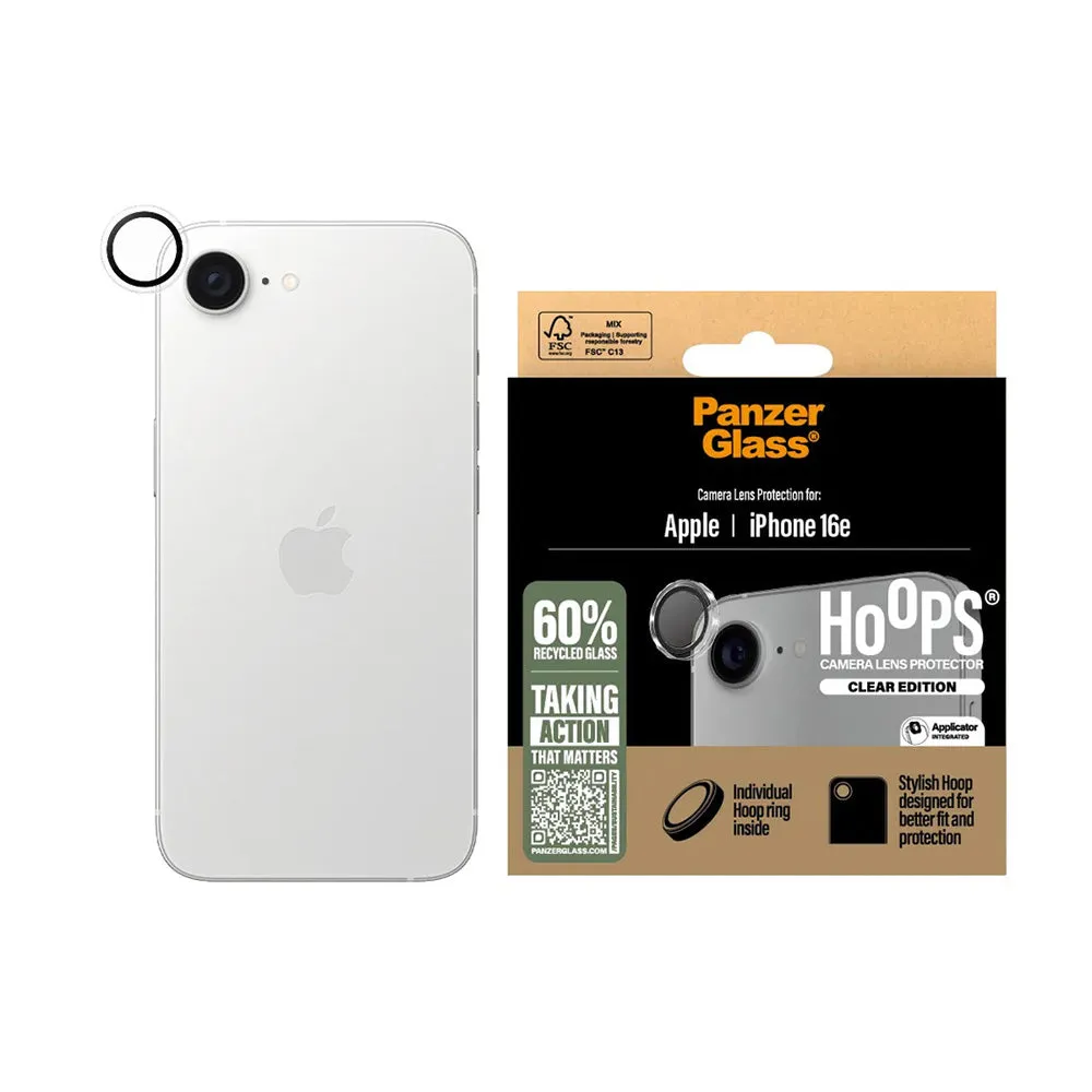 Pellicola Protettiva Posteriore PanzerGlass Hoops per Apple iPhone 17e / 16e, Vetro Temperato, Trasparente - immagine 1