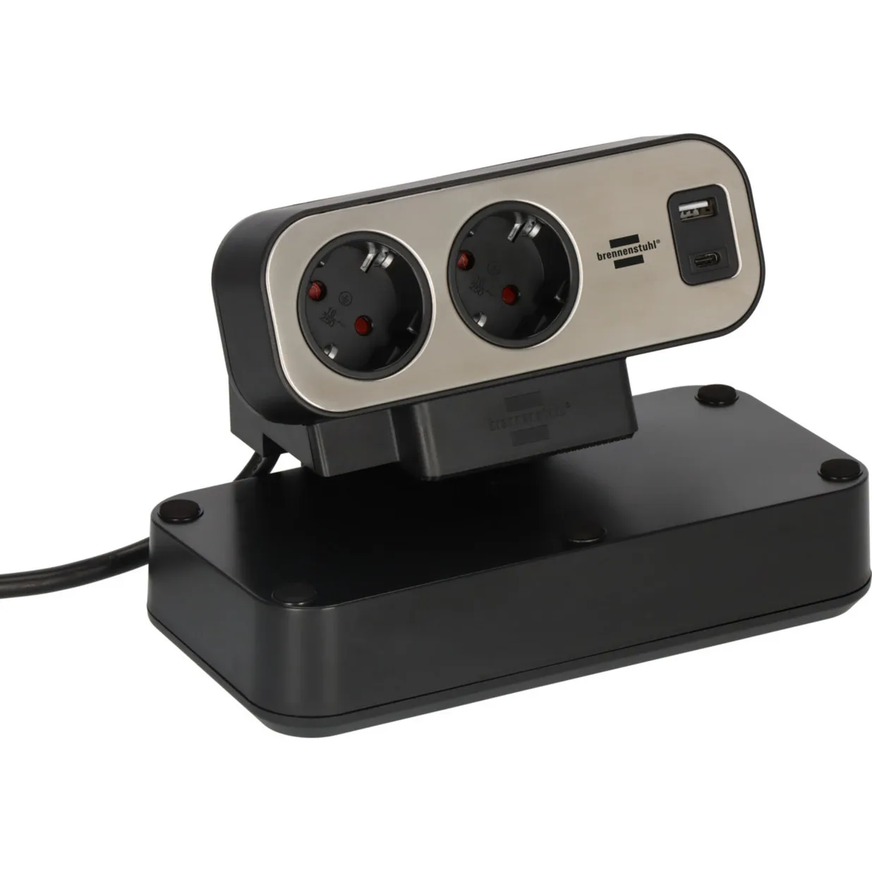 estilo Duplex ciabatta da tavolo 9 vie, 2x USB - immagine 1