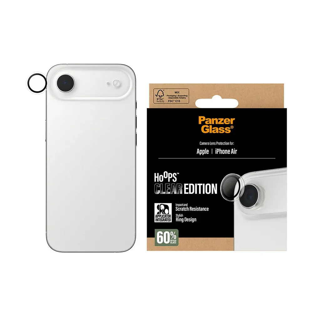 Pellicola protettiva per Fotocamera Posteriore PanzerGlass Hoops per Apple iPhone 17 Air, Vetro Temperato, Trasparente. - immagine 1