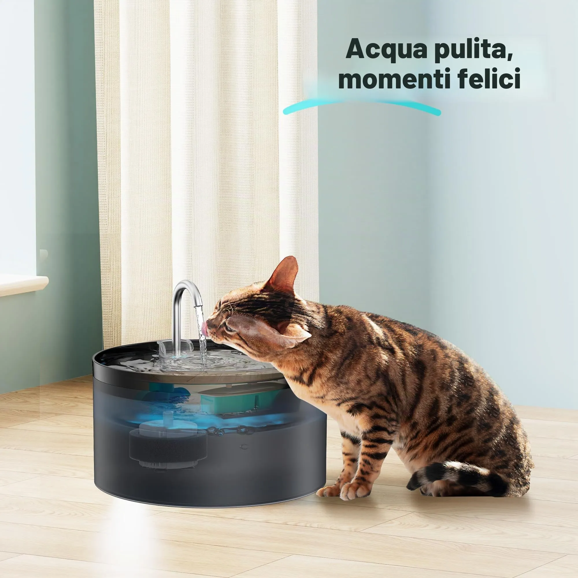 Filter BEMOONY Fontanella per Gatti Filtro, 12 Filtri a Carbone + 12 Spugne, Multi-Filtrazione, per 3.2L Fontana Per Gatti(H7), Filtrazione dei Peli Galleggianti, Addolcimento Dell'Acqua - immagine 3