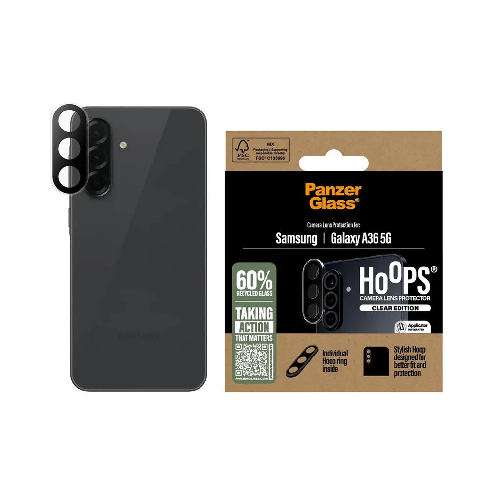 Pellicola Protettiva Posteriore PanzerGlass Hoops per Samsung Galaxy A36 A366, Vetro Temperato, Trasparente - immagine 1