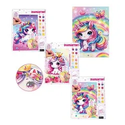 Set mosaico Quadretto 3D Unicorn DIAMANTINY Assortito 90032 - immagine 1