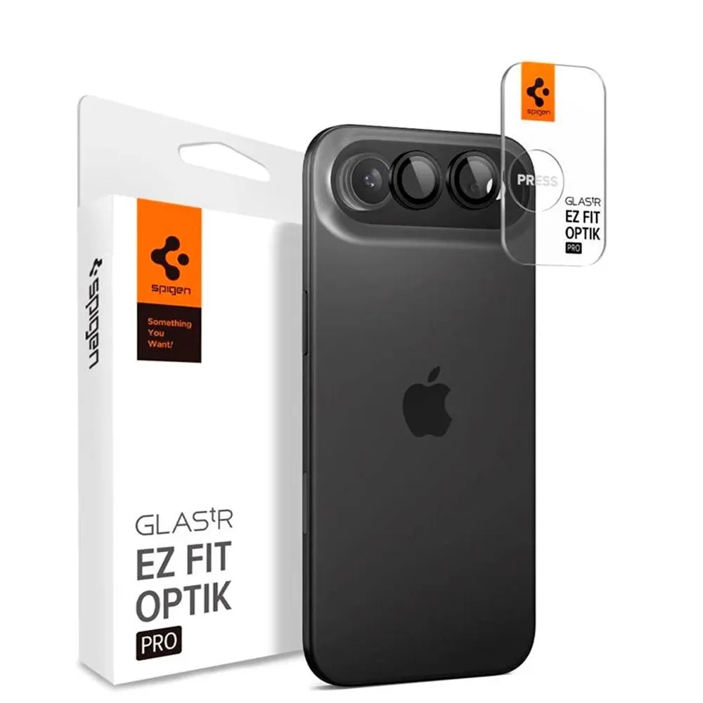 Pellicola Protettiva Posteriore Spigen GlastR EZ FIT Optik Pro per Apple iPhone 17 Air, Vetro Temperato, Set 2 pezzi, Nero AGL09863 - immagine 1