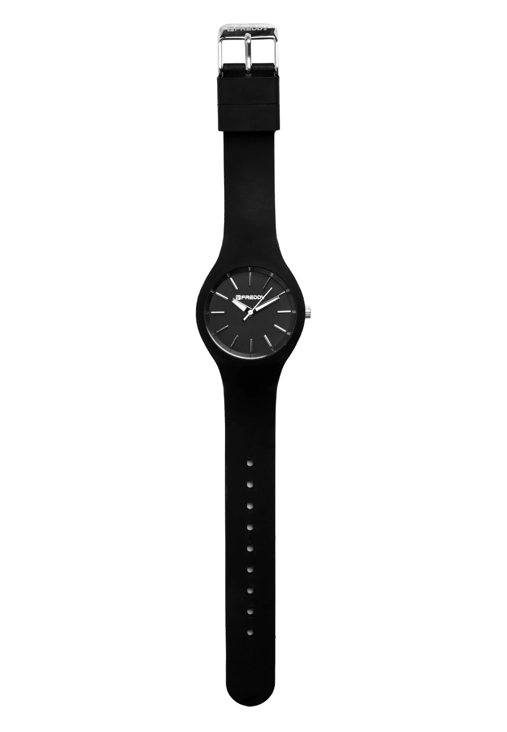 FREDDY Orologio da Polso Donna Rhythm, Rhythm Orologio da Donna in Silicone Nero e Silver, Cassa Tonda 34 mm - immagine 2
