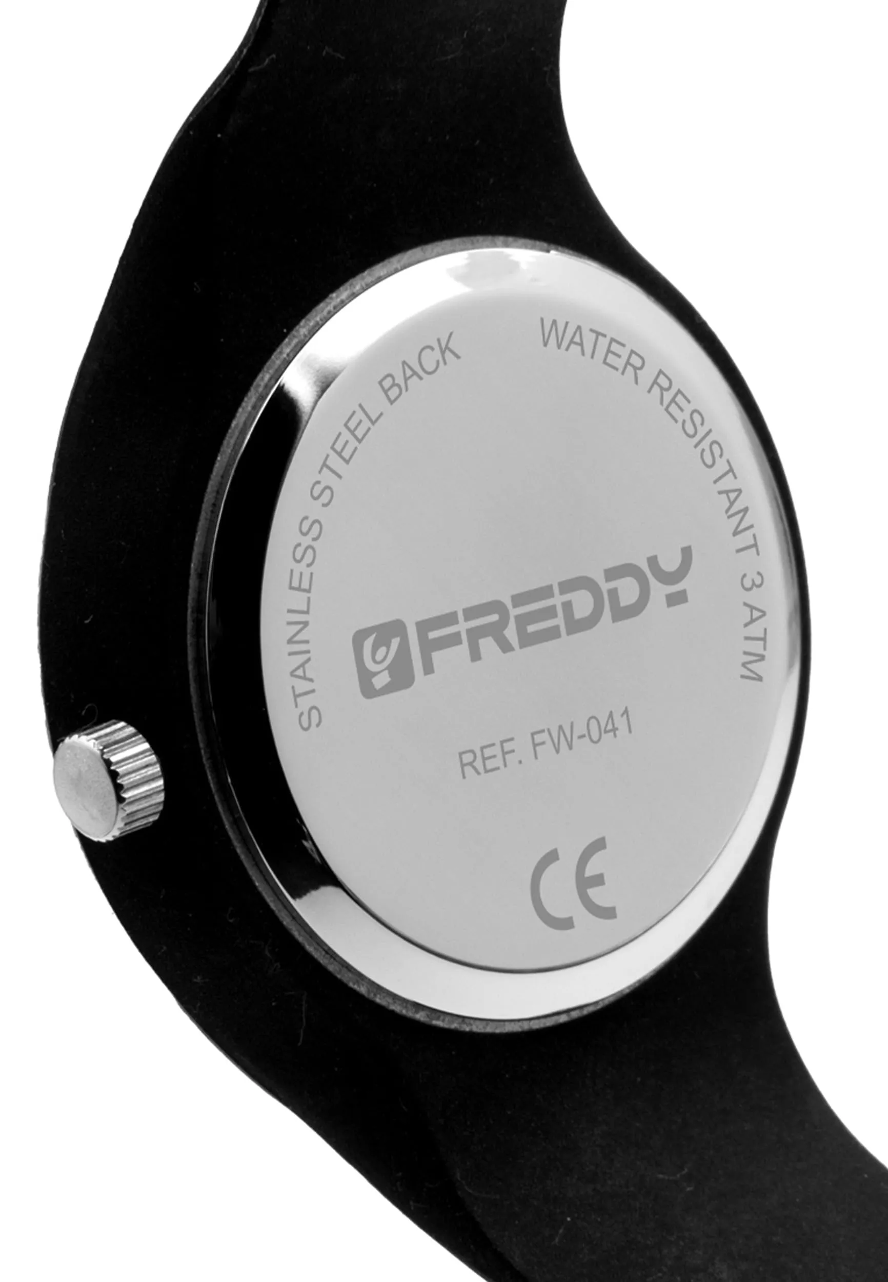 FREDDY Orologio da Polso Donna Rhythm, Rhythm Orologio da Donna in Silicone Nero e Silver, Cassa Tonda 34 mm - immagine 4