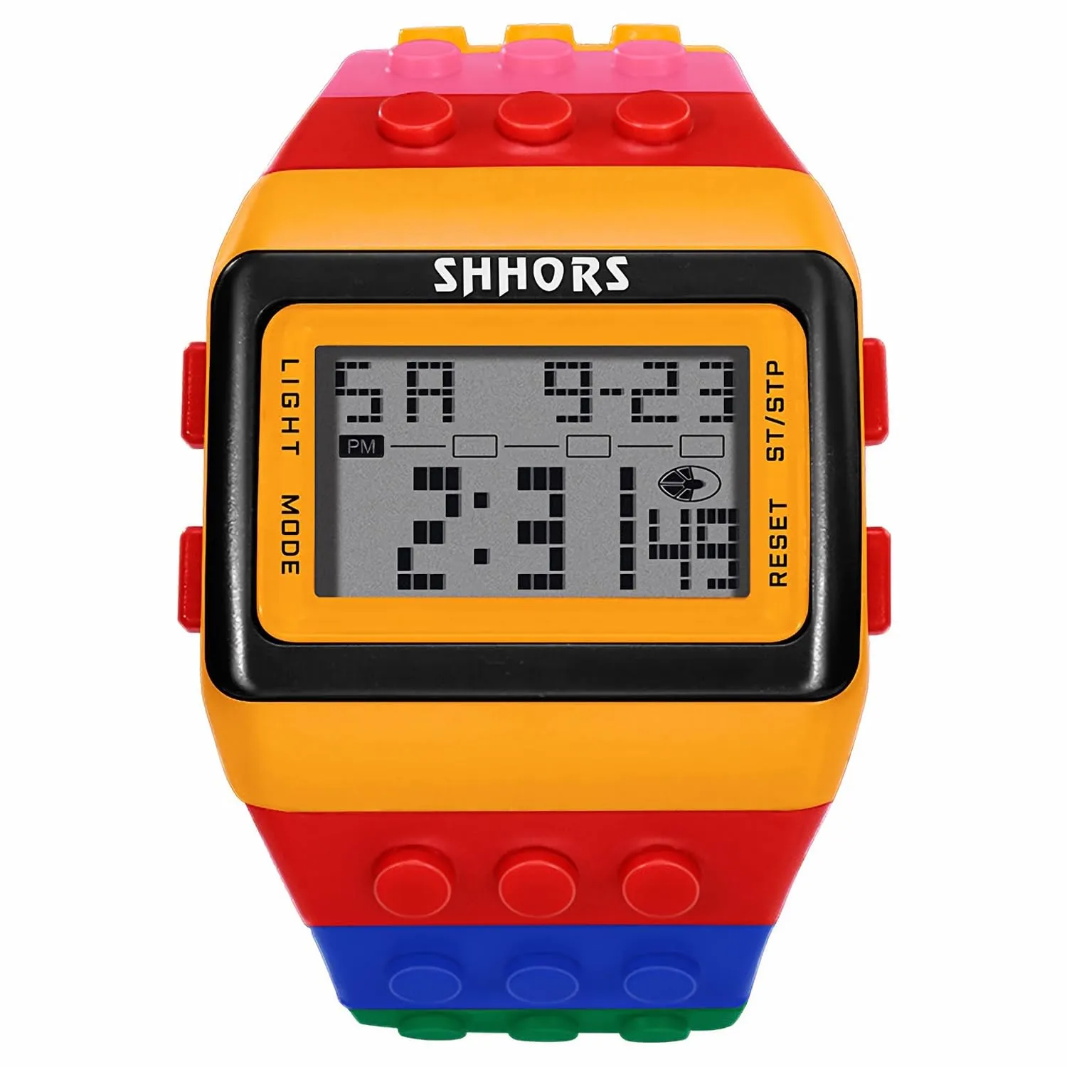FENKOO Orologio digitale da pols neutro arcobaleno, Giallo - immagine 2