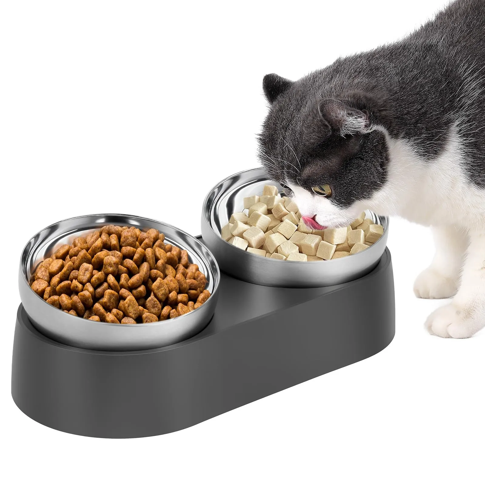 Alaoo Ciotole per Gatti, Ciotola per Gatti in Acciaio Inox - immagine 1