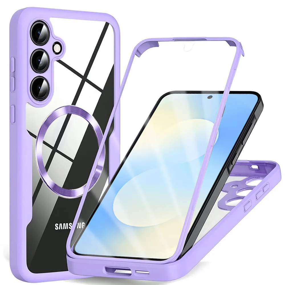 Custodia MagSafe per Samsung Galaxy S25 FE, Techsuit, ColorVerse 360, Viola - immagine 1