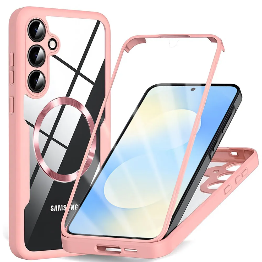 Custodia MagSafe per Samsung Galaxy S25 FE, Techsuit, ColorVerse 360, Rosa - immagine 1