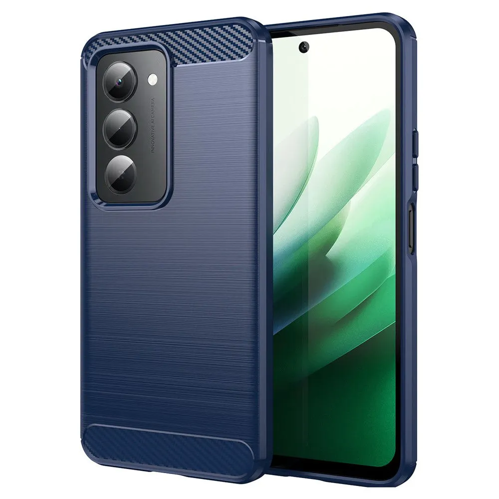 Custodia per Xiaomi Redmi 15 5G / 15 4G, Techsuit, Carbonio, Blu - immagine 1