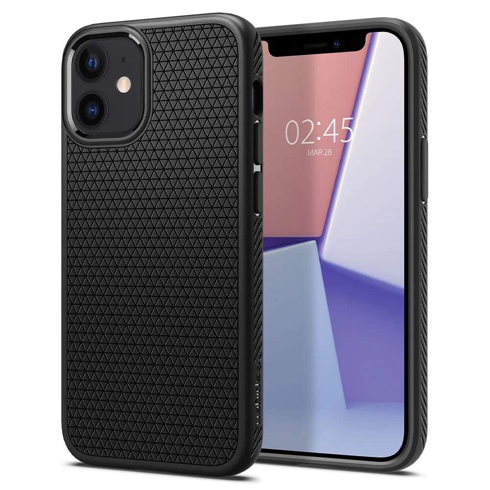Custodia per Apple iPhone 12 / 12 Pro, Spigen, Liquid Air, Nera ACS01701 - immagine 1