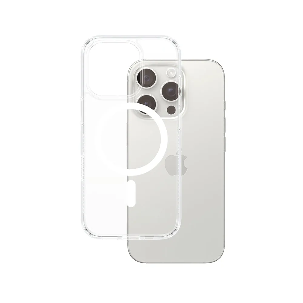 Custodia MagSafe per Apple iPhone 16 Pro, PanzerGlass, HardCase, Bianco Trasparente - immagine 1