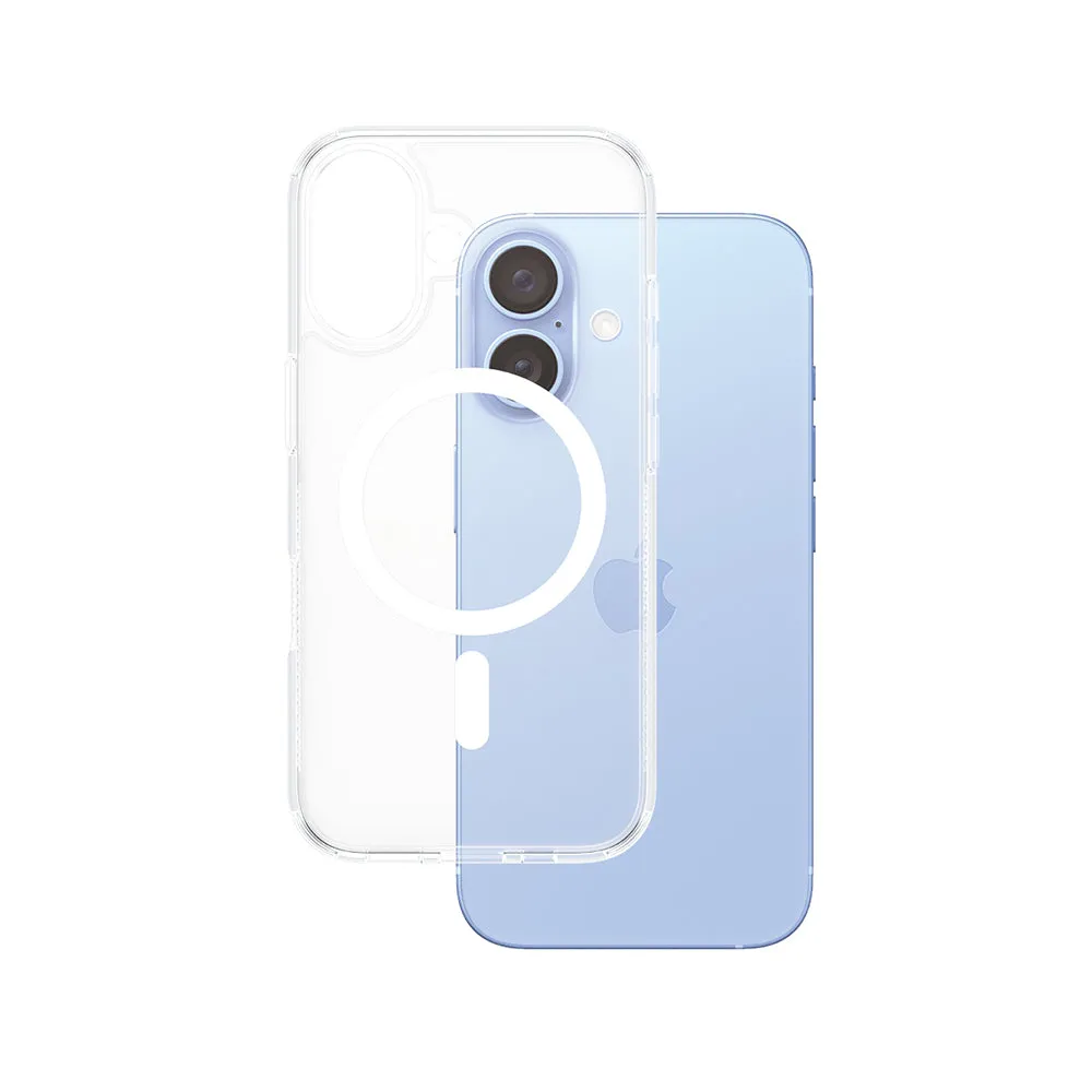 Custodia MagSafe per Apple iPhone 16, PanzerGlass, HardCase, Bianco Trasparente - immagine 1