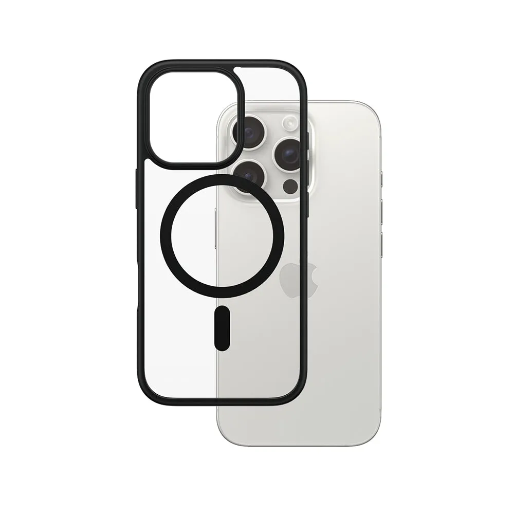 Custodia MagSafe per Apple iPhone 16 Pro, PanzerGlass, Frame, Trasparente Nera - immagine 1