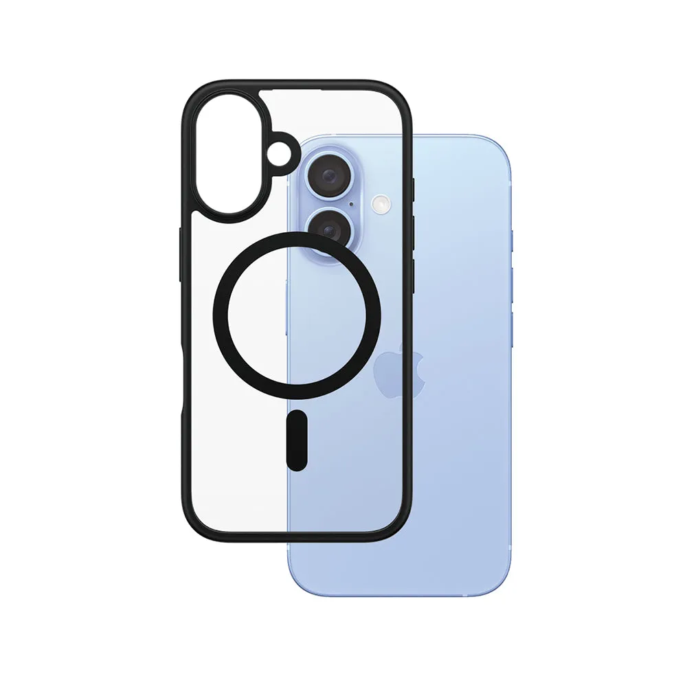 Custodia MagSafe per Apple iPhone 16, PanzerGlass, Frame, Trasparente Nera - immagine 1