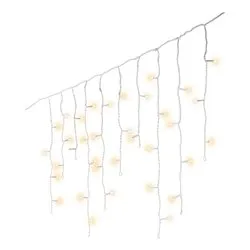 Tenda luminosa Natale Bianco 180 luci - LED Bianco caldo (4,8 + 5 mt) Giuntabile 1 Gioco di luce IP44 495038 - immagine 1
